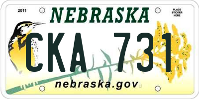 NE license plate CKA731