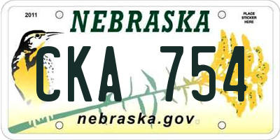 NE license plate CKA754