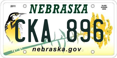 NE license plate CKA896