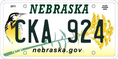 NE license plate CKA924