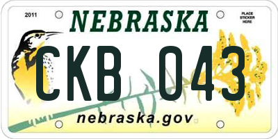 NE license plate CKB043