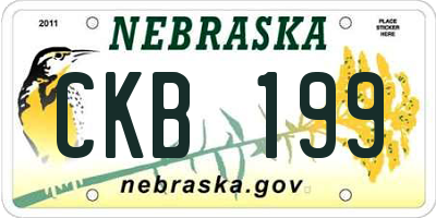 NE license plate CKB199