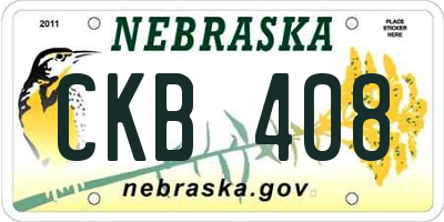 NE license plate CKB408