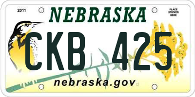 NE license plate CKB425