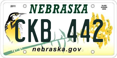 NE license plate CKB442