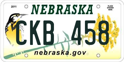 NE license plate CKB458