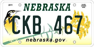 NE license plate CKB467