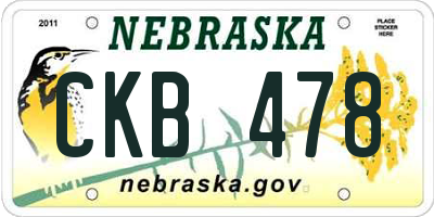 NE license plate CKB478