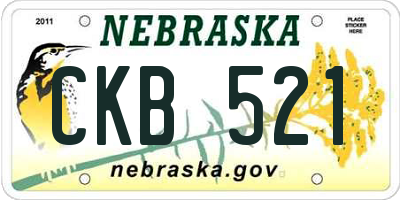 NE license plate CKB521