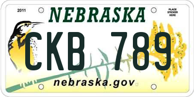 NE license plate CKB789