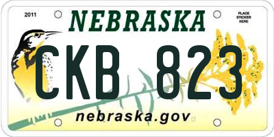 NE license plate CKB823