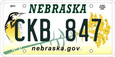 NE license plate CKB847