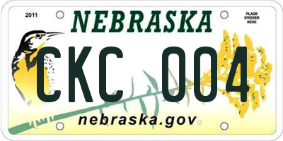 NE license plate CKC004