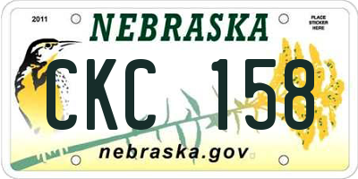 NE license plate CKC158