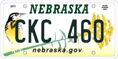 NE license plate CKC460