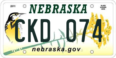 NE license plate CKD074