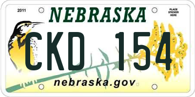 NE license plate CKD154
