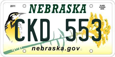 NE license plate CKD553