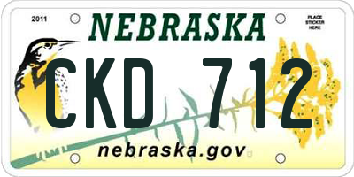 NE license plate CKD712