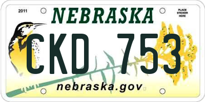 NE license plate CKD753