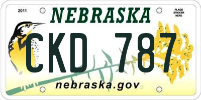 NE license plate CKD787