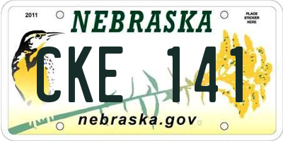 NE license plate CKE141