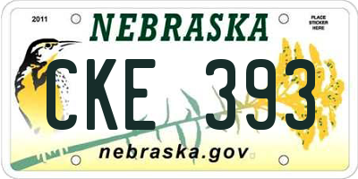 NE license plate CKE393
