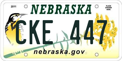 NE license plate CKE447