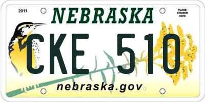 NE license plate CKE510