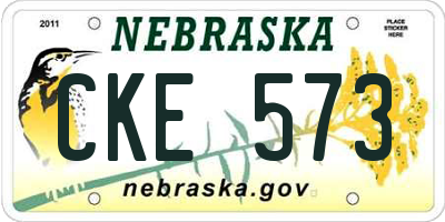 NE license plate CKE573