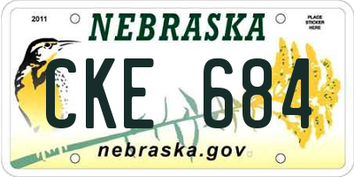 NE license plate CKE684