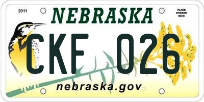 NE license plate CKF026