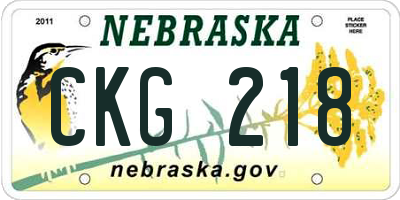 NE license plate CKG218