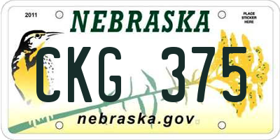 NE license plate CKG375