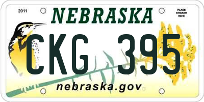 NE license plate CKG395