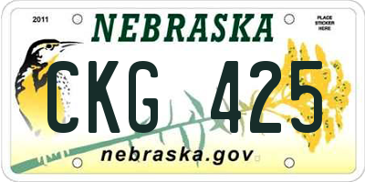 NE license plate CKG425