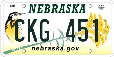 NE license plate CKG451