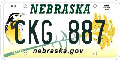 NE license plate CKG887