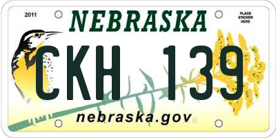 NE license plate CKH139