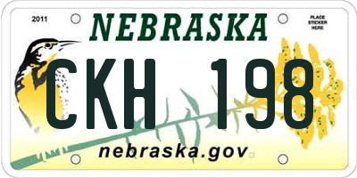 NE license plate CKH198