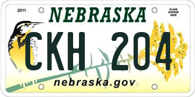 NE license plate CKH204