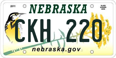 NE license plate CKH220