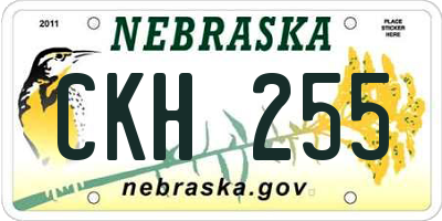 NE license plate CKH255