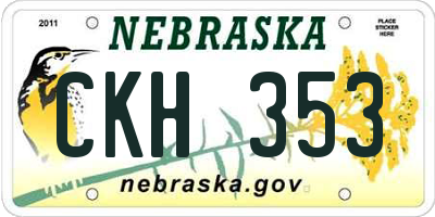 NE license plate CKH353