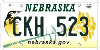 NE license plate CKH523