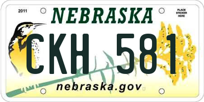 NE license plate CKH581