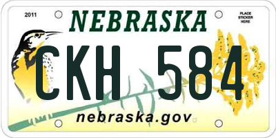 NE license plate CKH584