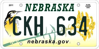 NE license plate CKH634