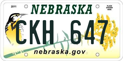 NE license plate CKH647