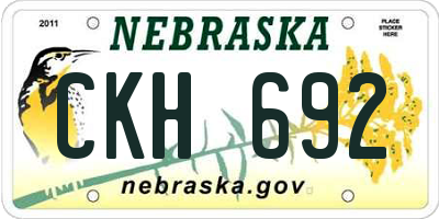 NE license plate CKH692